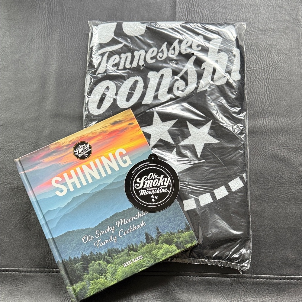 Ole Smokey Tennessee Moonshine beach towel and Cookbook Set